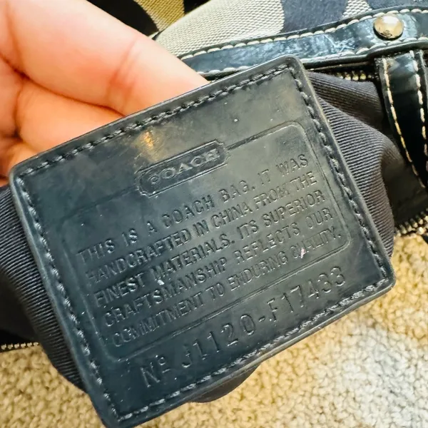 Classic COACH Logo vintage CANVAS & LEATHER TOTE BAG PURSE - Image 5