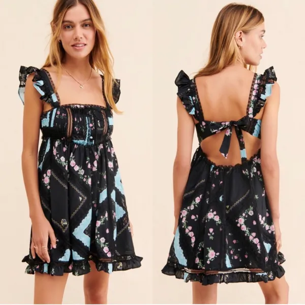 For Love & Lemons Leanne Babydoll Mini Dress Size Medium - Image 3
