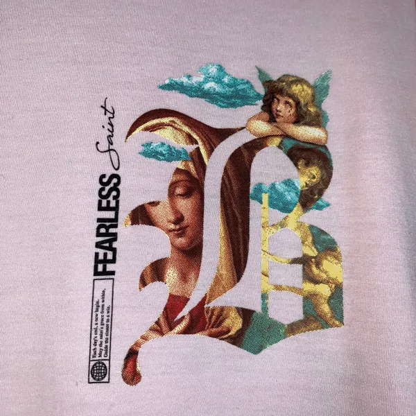 Fresh Laundry pink fearless Saint graphic tee size M - Image 2