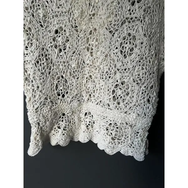 American Eagle Chic Crochet Lace Top with Ribbon Tie - Image 3