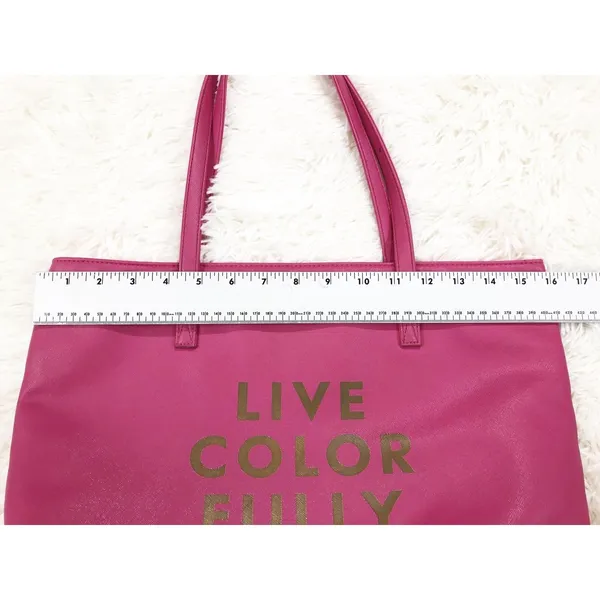Kate‎ Spade Live Colorfully Pink Vinyl Tote Bag - Image 4