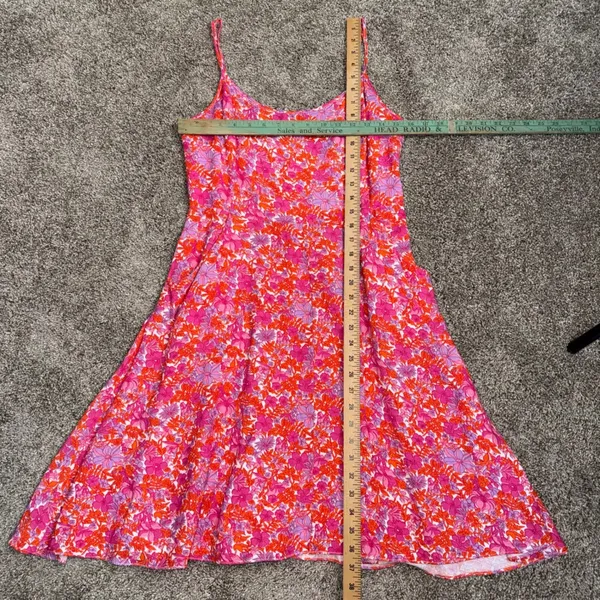 Tuckernuck Floral Mini Dress Womens Pink Orange Linen Pocket Sundress Excellent - Image 6