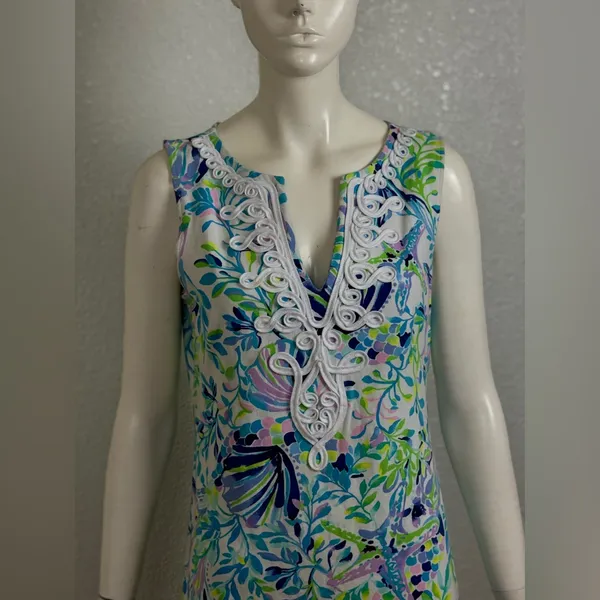 LILLY PULITZER Harper Shift Resort White Shell Beach Dress Rt. $148 - Image 5