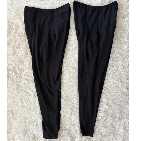 Maternity Leggings Activewear Workout‎ Yoga Pants with Pockets Black M - Image 2