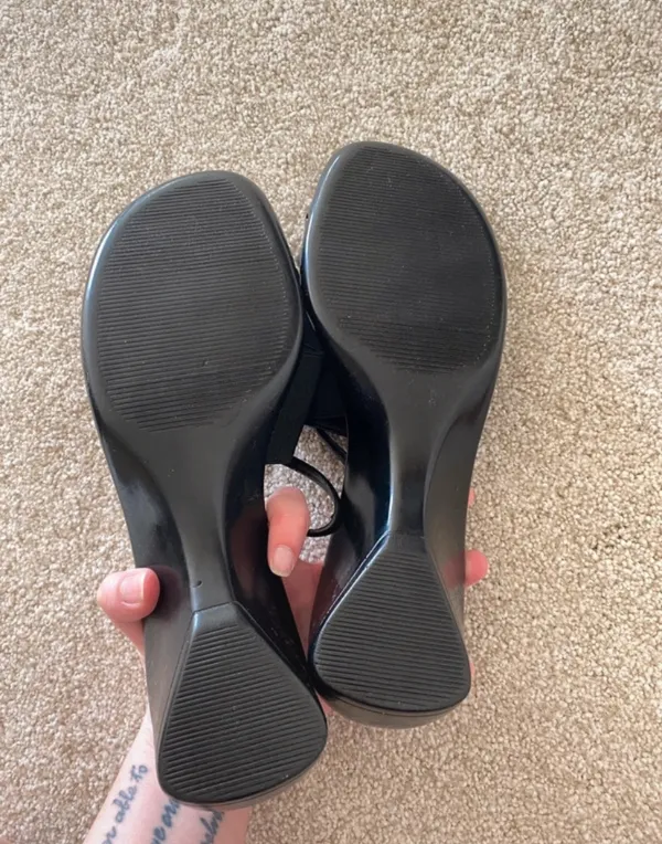 Italian Shoemakers Black Kitten Block Strappy Slide On 10 - Image 5