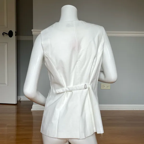 MINT LIMIT White Linen Blend Button Front Utility Vest Size S NWT - Image 3
