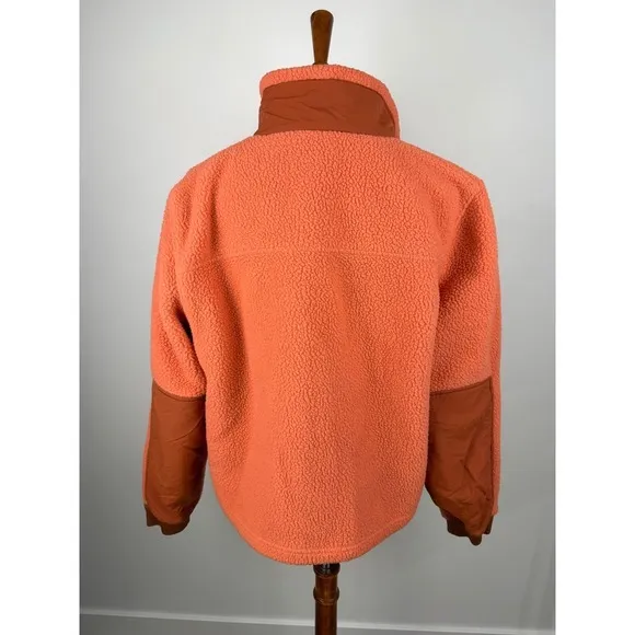 Topo Designs Subalpine Fleece Pullover Burnt Orange Half Zip Women's XL - Image 3