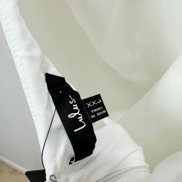 Lulus Beyond Classy White Satin Halter Midi Dress Cocktail Wedding XXL NWT - Image 8