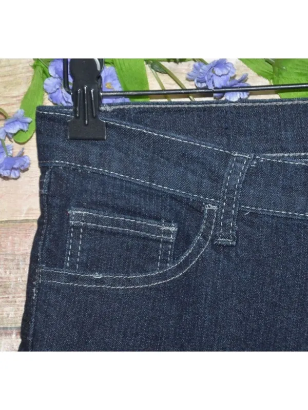 BE-GIRL Stretch Jeans Size 9/10 Dark Wash Boot Cut Embellished Pockets Butt Lift - Image 3
