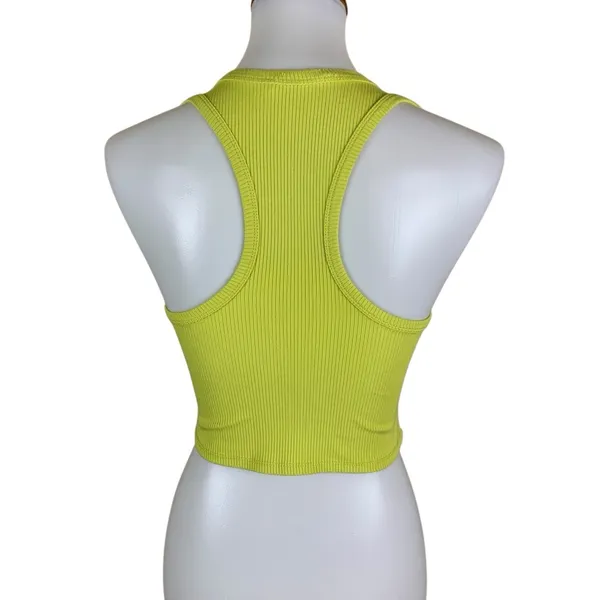 Timing‎ L Neon Ribbed Crop Tank Top Sleeveless Stretch Y2K Streetwear Festival - Image 2