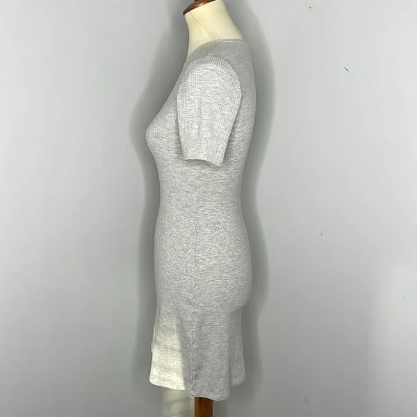 Reformation Jeans Gray Ribbed Mini Dress Shirt Dress Kendy Knit Dress‎ - Image 2