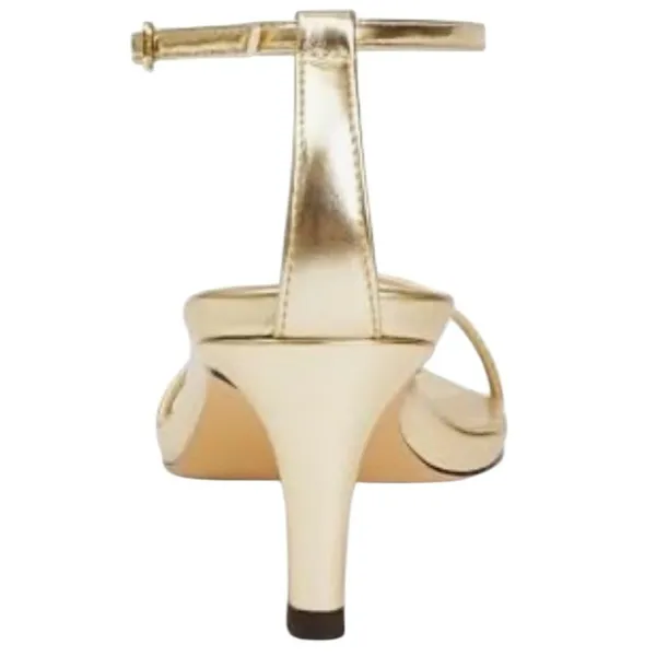 BRAND NEW ~ Metallic Gold Strappy Pointed Open Toe Heels Sandals ~ Size 8 ~ NWT - Image 4