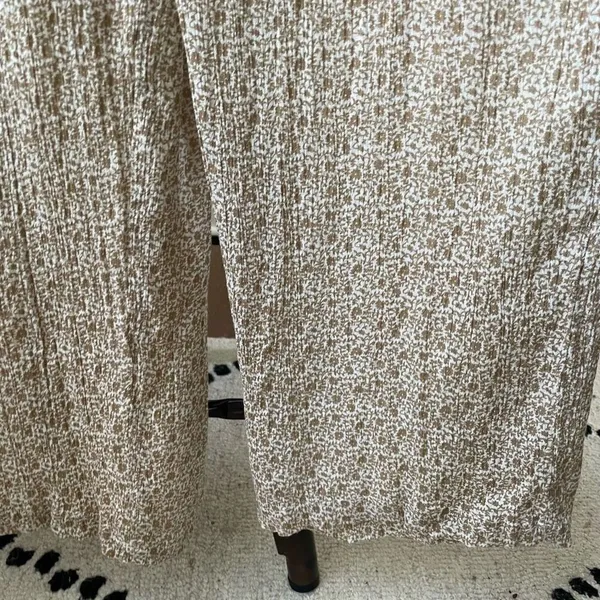 Sim & Sam Smocked Top Jumpsuit Natural Ivory Calico S - Image 6