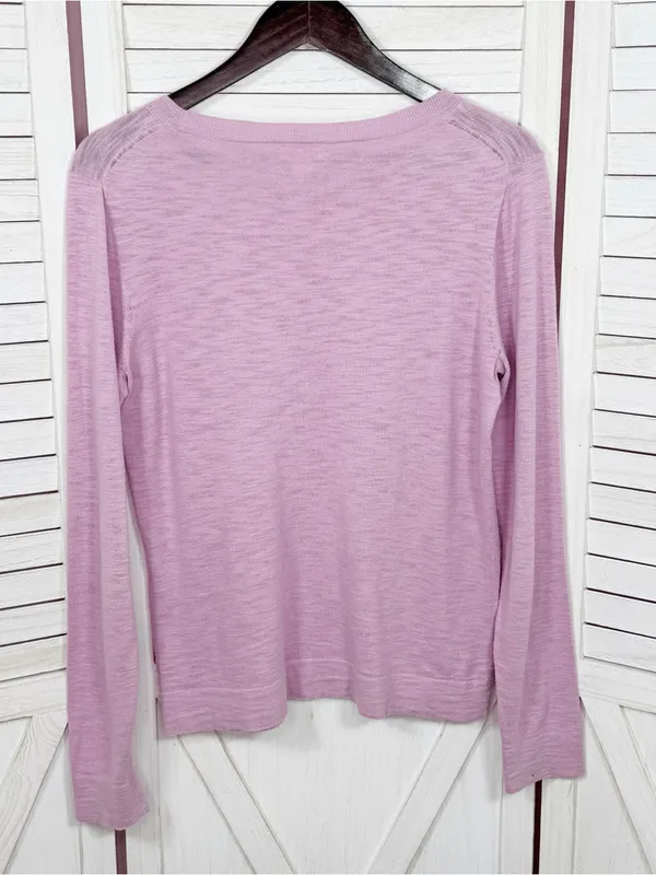 J. Crew Slub Knit Boat Neck Lightweight Sweater Soft Lilac‎ Medium Soft Preppy - Image 8