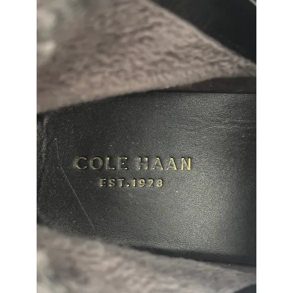 Cole Haan Waterproof Black‎ Suede Faux Fur Trim Ankle Boots W04744 womens 8b - Image 9