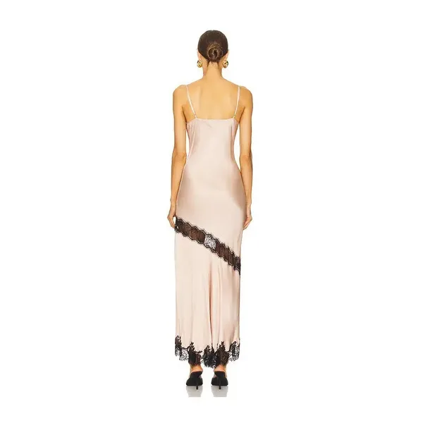 Herskind Nelly Powder Pink Fairy Whimsical $398 NWT Satin Lace Maxi 4 - Image 4