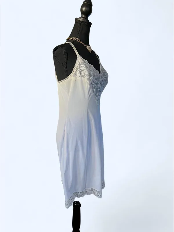 Vintage Shadowline White Lace Coquette Fairycore Full Slip Dress Size 34 🤍 - Image 3