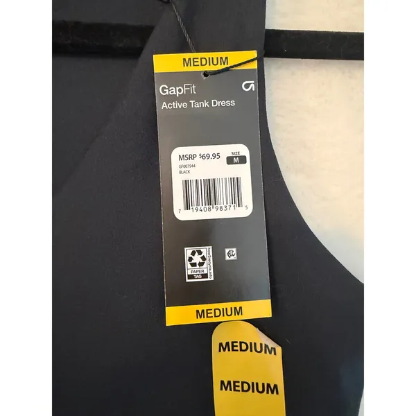 GapFit Active Tank Dress Womens Medium Black NWT Tennis Pickleball Exercise Mini - Image 3