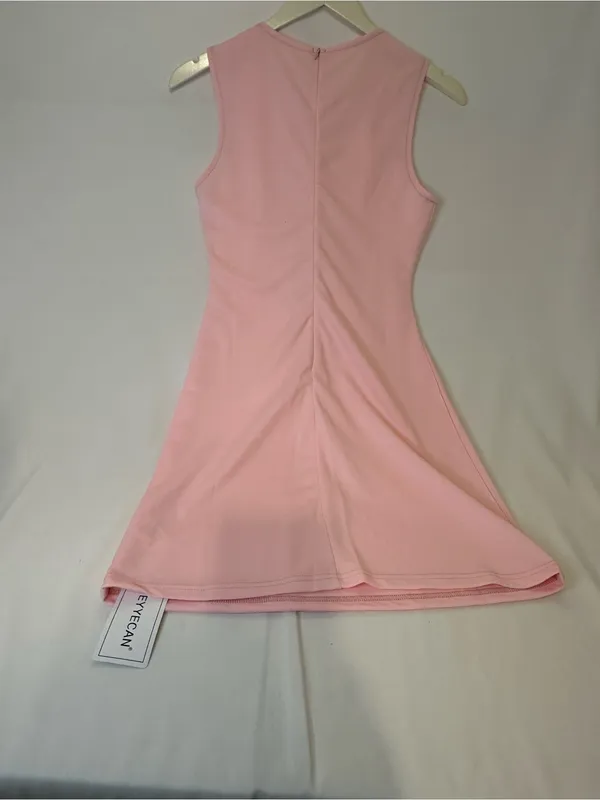 Eyyecan Light Pink sleeveless Mini Bodycon size Medium Dress Wedding Classy - Image 8