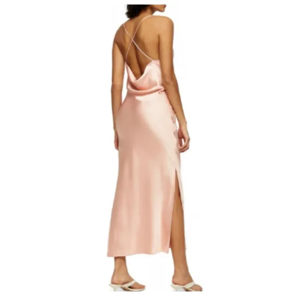 Topshop Cowl Back Satin Blush Slipdress size 4‎ NWT - Image 2
