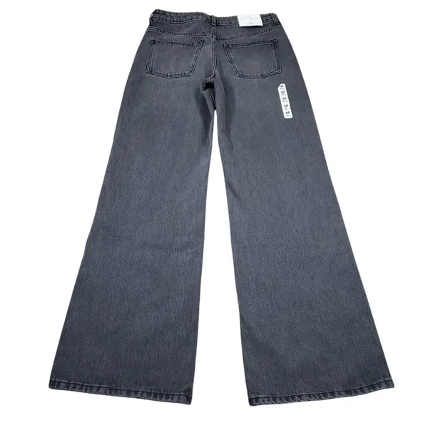 Zara Signature 90s Wide Leg Jeans Gray Denim High Rise US Size 6 EU 38 Slim Fit - Image 2