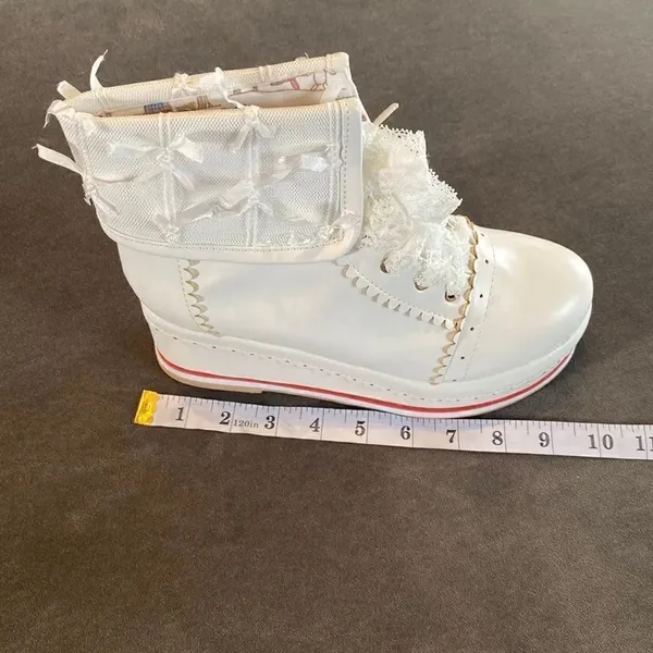 Women’s Platform Wedge Boots White Size EU 37 (6.5 US) NEW - Image 9