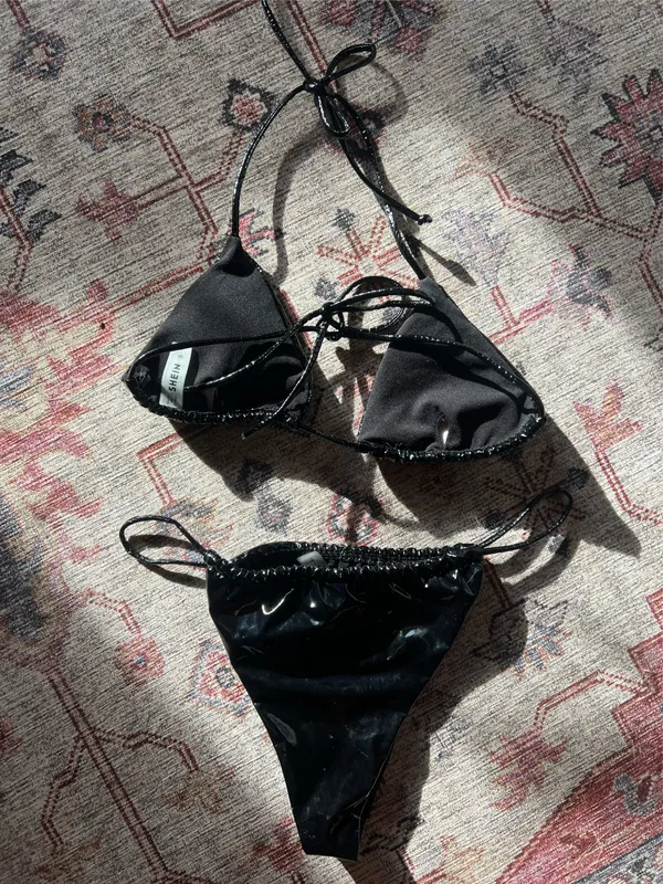 Sexy Black Leather Bikini - Image 3