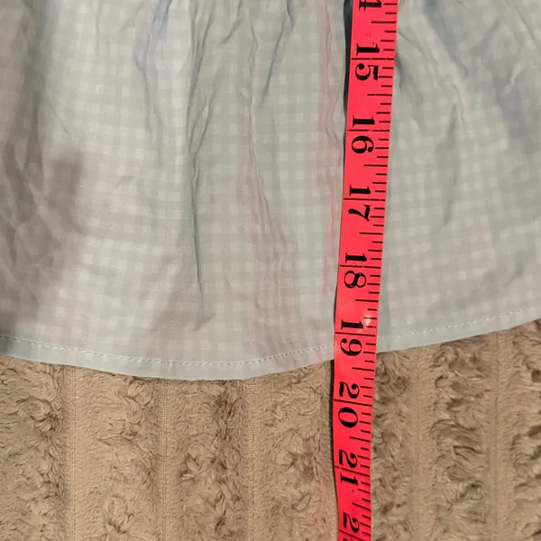 Wild Fable Blue Gingham Tie Front Peplum Puff Sleeve Top Womens Medium - Image 5