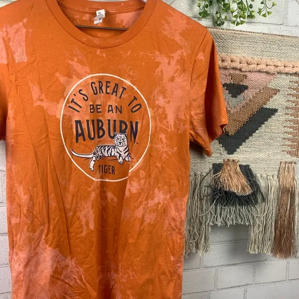 Auburn Tigers Bleach Splatter Graphic Tee SZ M - Image 3