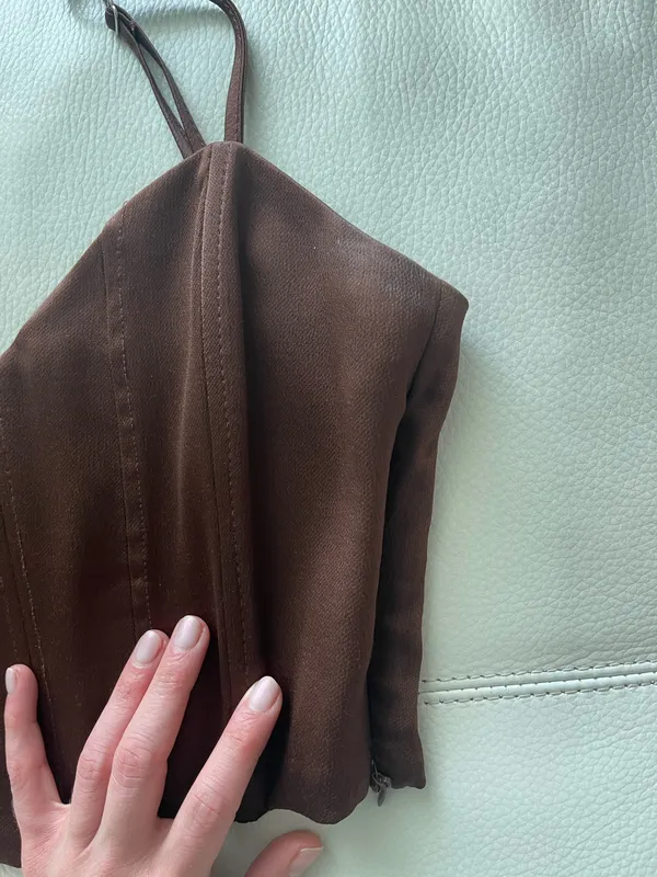 ZARA Brown Corset Top - Image 3