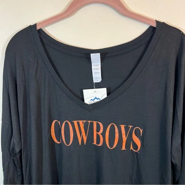 District Women’s Black Oklahoma Cowboys‎ Long Sleeve Top Medium NWT - Image 2