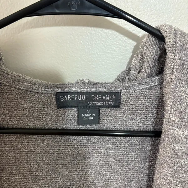 Barefoot Dreams Cozychic Lite Grey Cardigan Sweater - Image 4
