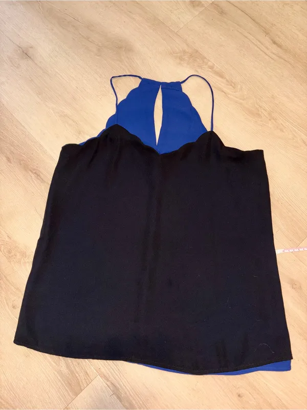 Navy Scallop Halter Tank Top Blue Size L - Image 5