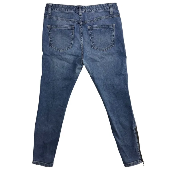 Free People 28 Skinny Jeans Jet Pocket‎ Zip Low Rise Ankle Casual Work Office - Image 4