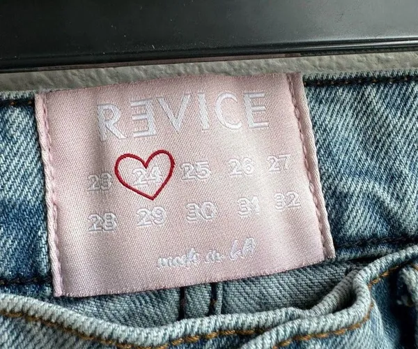 Revice Denim Button Fly Distressed Back Rip Thigh Straight Leg Jeans Size 24 - Image 5