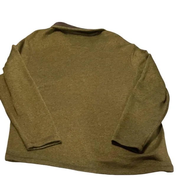 G.H. Bass & Co. Men’s XL Quarter-Zip Fleece Pullover - Heathered Olive Green - Image 2