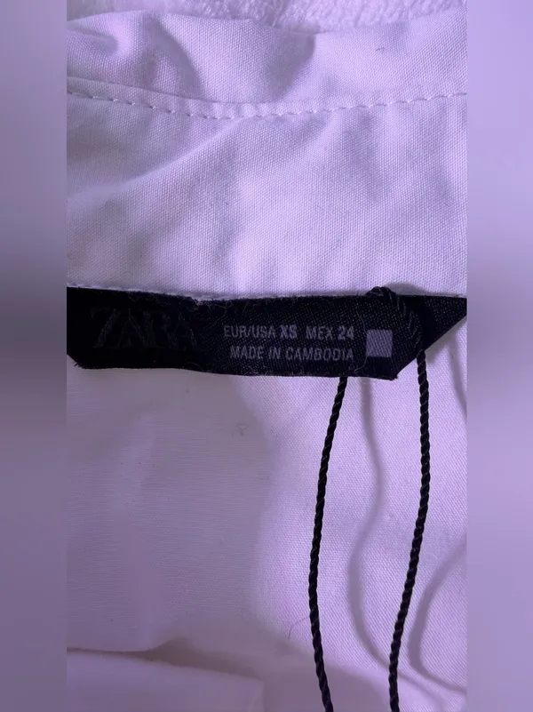 Zara White Sleeveless Button-Down Shirt with Elastic Hem - Image 7