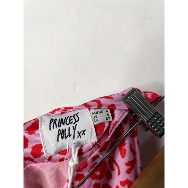 NEW Princess Polly Quinny Mini Skirt Pink Red Cheetah Mini Skirt US 0 - Image 7