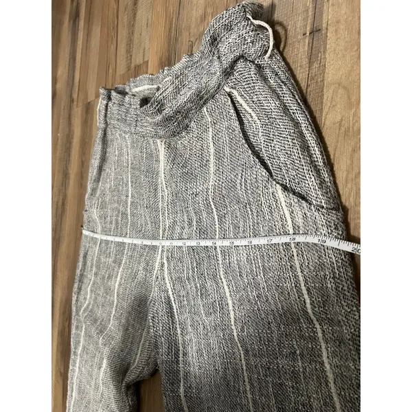 Free People Cotton Blend Light Weight‎ Gray Striped Cropped Pants Size 0 - Image 8