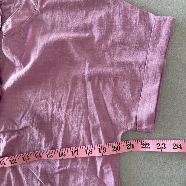 Women's Short Sleeve Lavender Color Tunic Style Top Size Medium #260605 - Image 3