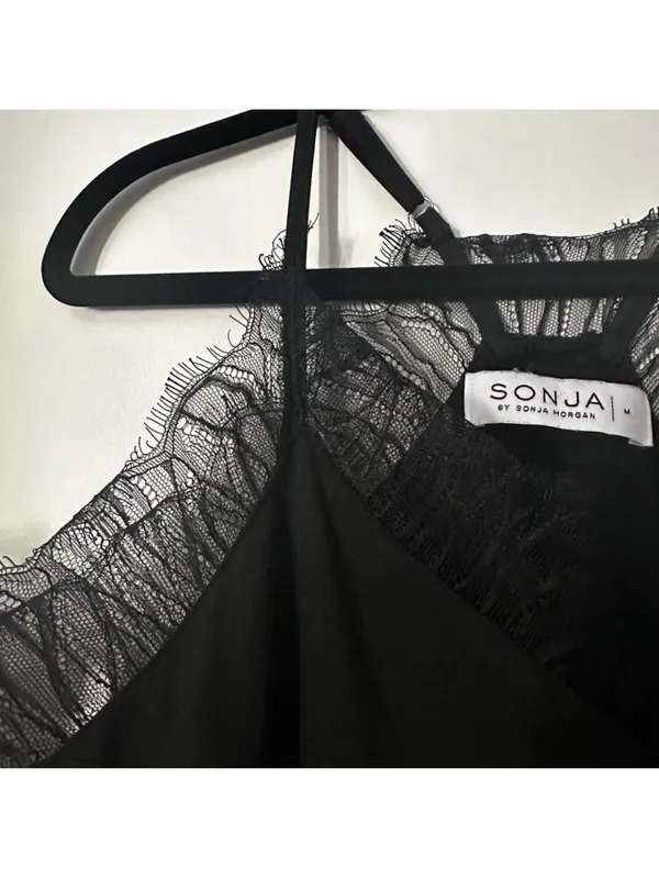 Nordstrom Black lace trim top - Image 2