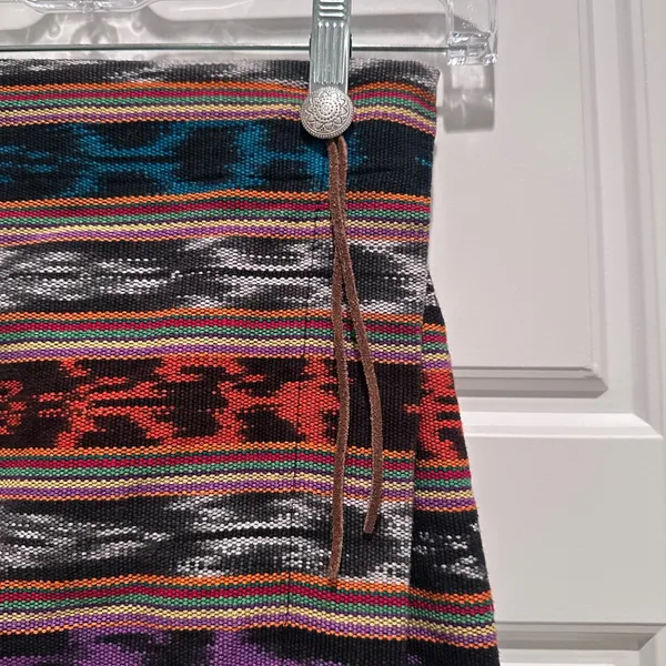 Kelly Stryker Southwestern Tapestry Mini‎ Skirt 4 | Vintage 90s Boho Tribal USA - Image 2