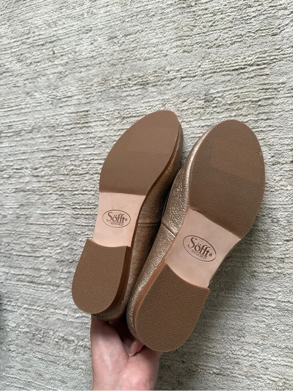 Sofft Metallic Rose Gold Leather Loafers (Size 8) - Image 2