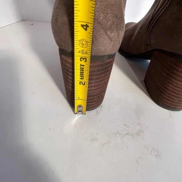 BP Over The Knee Boots Suede Block Heel Side Zip‎ Taupe Women's Size 6.5M - Image 3