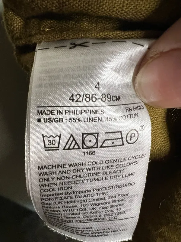 Banana Republic Linen Blend Olive Green Cap‎ Sleeve Wrap Dress - Image 8