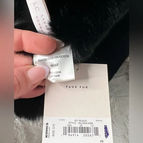Lc Lauren Conrad • Black Faux Fur Scarf & Gloves • Nwt - Image 3