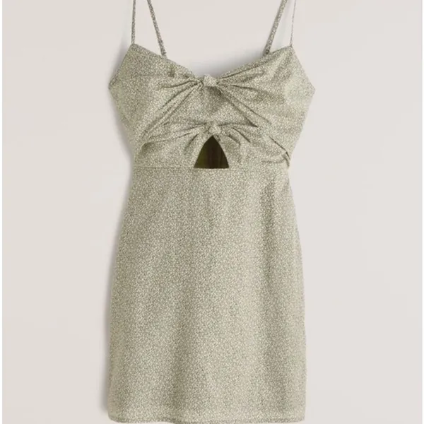 Abercrombie Knot Front Cutout‎ Mini Dress S Floral Dainty Chic 100% Cotton - Image 2