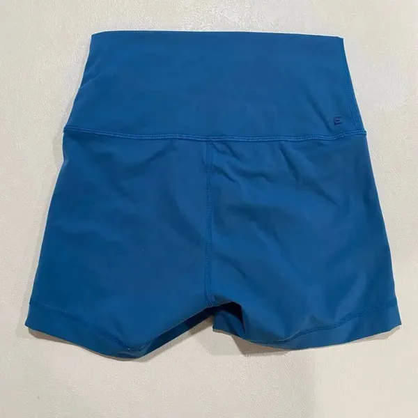 Everlane Perform Blue Biker Shorts XS High Rise Activewear Yoga Shorts - Image 3