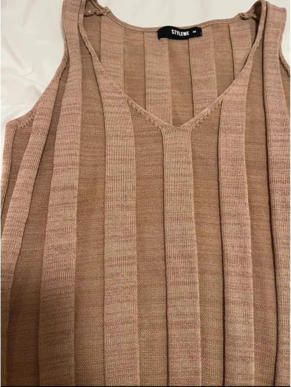 No sleeve sweater Brown Size M - Image 2