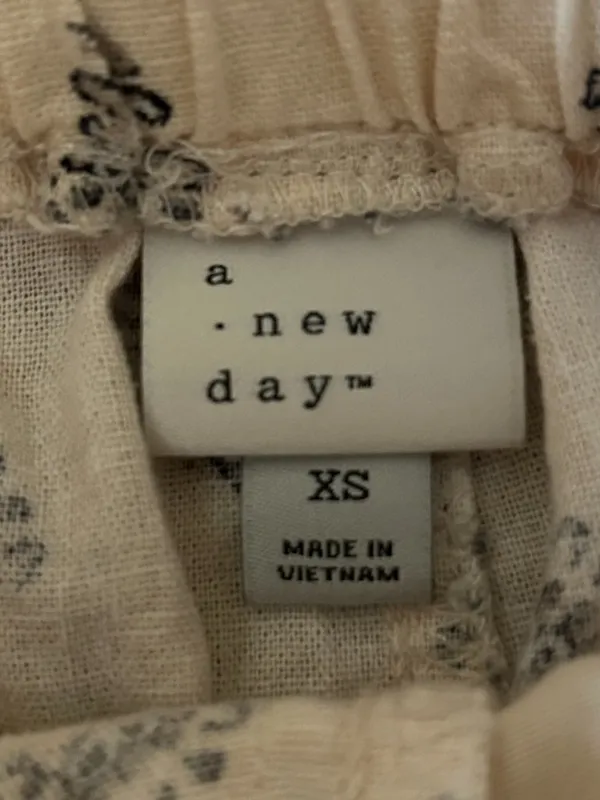 A New Day Linen Blend Paperbag Waist All Over Print Shorts Size XS Boho - Image 7